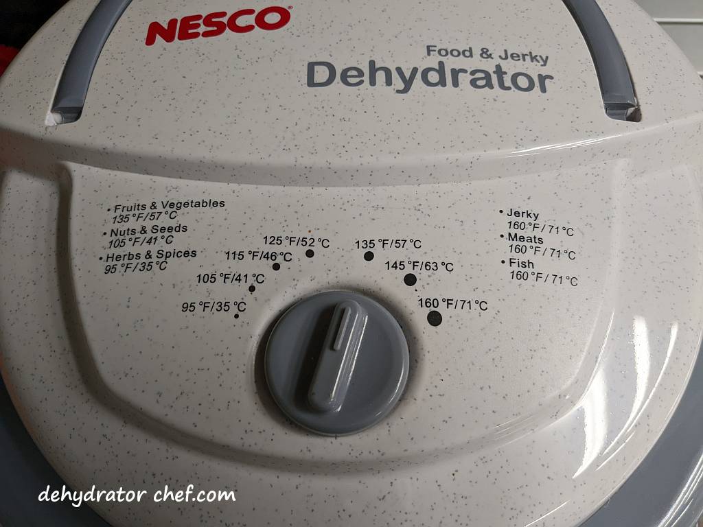 Nesco food dehydrator temperature controller on the power head unit