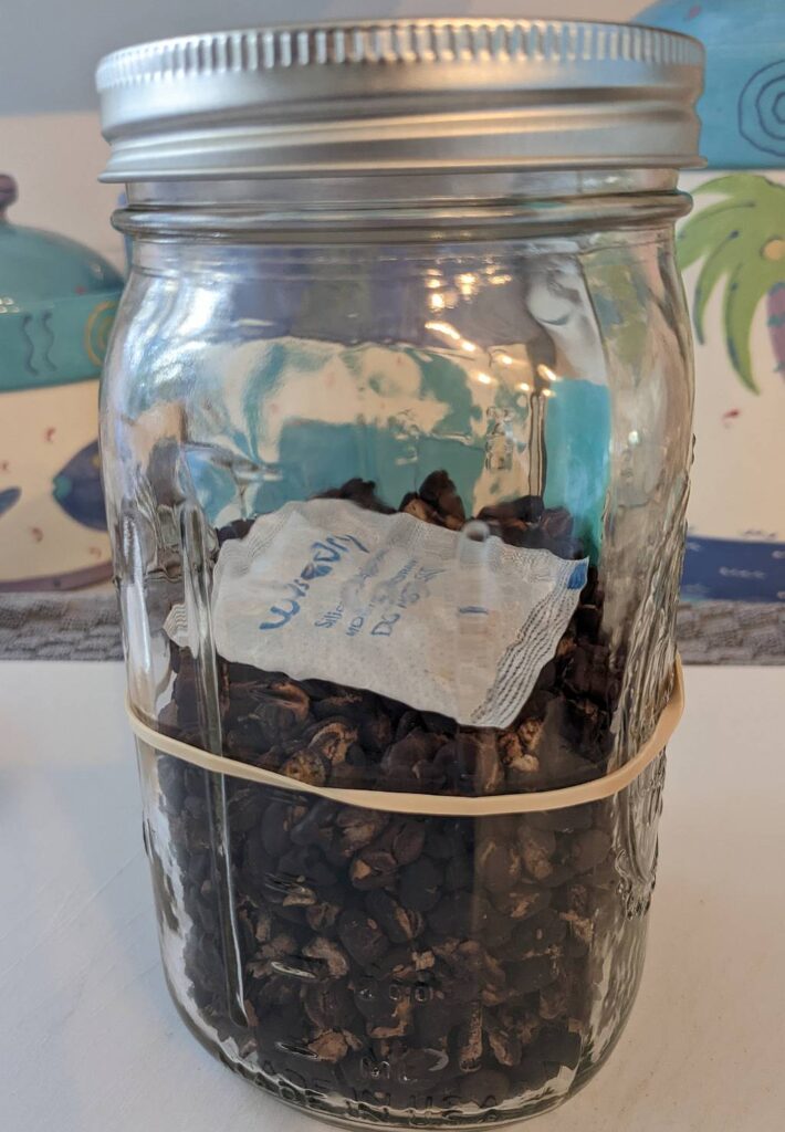 long term storage of dehydrated black beans