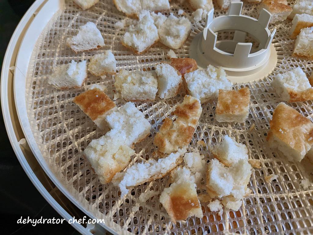 closeup of processed biscuit pieces we will soon dehydrate