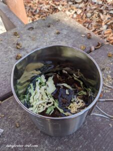 We added just enough water to cover the dehydrated ingredients in the cook pot