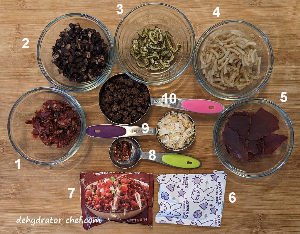 dehydrated chili mac ingredients | best foods to dehydrate for long term storage | dehydrating food for long term storage | dehydrated food recipes for long term storage | dehydrating meals for long term storage | food dehydrator for long term storage
