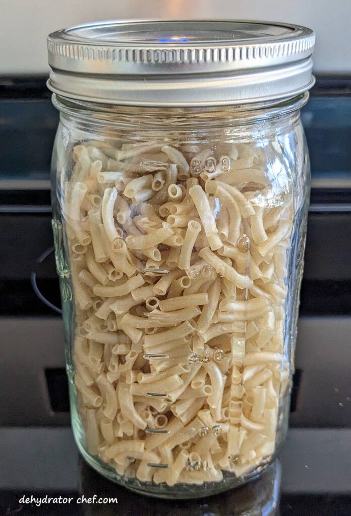 dehydrated macaroni in a jar for conditioning | | best foods to dehydrate for long term storage | dehydrating food for long term storage | dehydrated food recipes for long term storage | dehydrating meals for long term storage | food dehydrator for long term storage