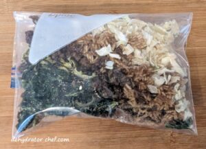 beef curry dry mix in a zip-top bag | dehydrated beef curry | making dehydrated meals for camping | homemade dehydrated meal recipes | make your own dehydrated camping food | homemade dehydrated camping meals | homemade dehydrated backpacking meals