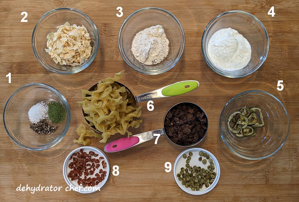 dehydrated beef stroganoff dry mix ingredients | dehydrated beef stroganoff | making dehydrated meals for camping | homemade dehydrated meal recipes | make your own dehydrated camping food | homemade dehydrated camping meals | homemade dehydrated backpacking meals