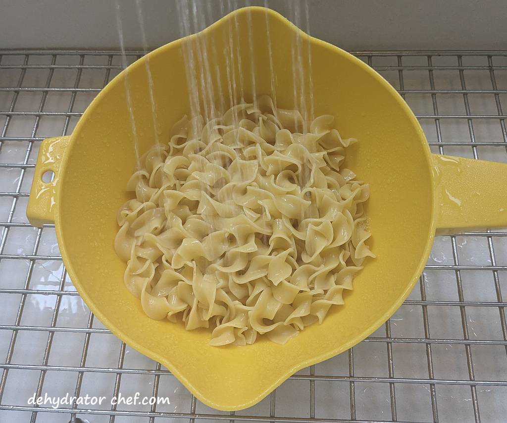 rinsing noodles under cold running water | best foods to dehydrate for long term storage | dehydrating food for long term storage | dehydrated food recipes for long term storage | dehydrating meals for long term storage | food dehydrator for long term storage