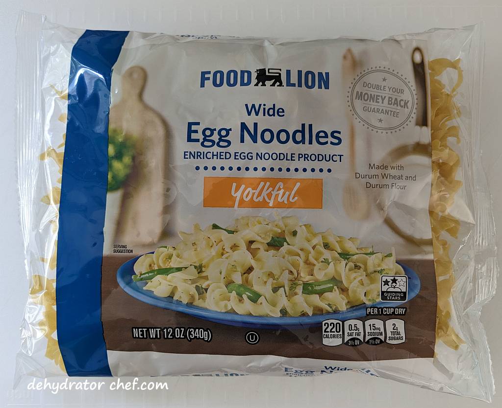 wide egg noodles for today's dehydration project | best foods to dehydrate for long term storage | dehydrating food for long term storage | dehydrated food recipes for long term storage | dehydrating meals for long term storage | food dehydrator for long term storage
