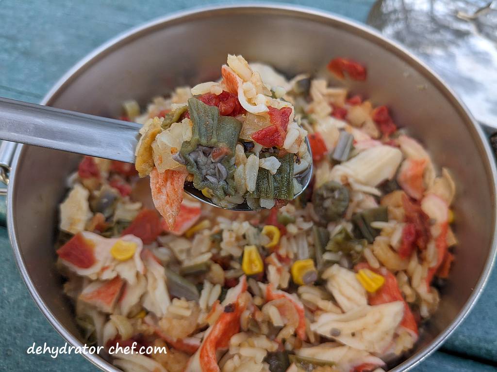 seafood jambalaya for dinner tonight | dehydrated seafood jambalaya recipe | best foods to dehydrate for long term storage | dehydrating food for long term storage | dehydrated food recipes for long term storage | dehydrating meals for long term storage | food dehydrator for long term storage