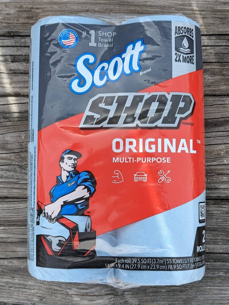 Shown are Scott brand heavy-duty paper towels help protect your homemade dehydrated camping food meal packets.  The rough edges and sharp ends of dehydrated foods very often compromise lesser-quality zip-top bags. Wrapping the inner zip-top bag with a few heavy-duty paper towels before placing it in the outer zip-top bag helps to guard against micro-punctures that may cause leaks and water penetration.  This way, the food packets remain viable in the field or pantry storage. | Scott heavy-duty paper towels. | Dehydrating food for long term storage. | Dehydrated food recipes for long term storage. | Dehydrating meals for long term storage.