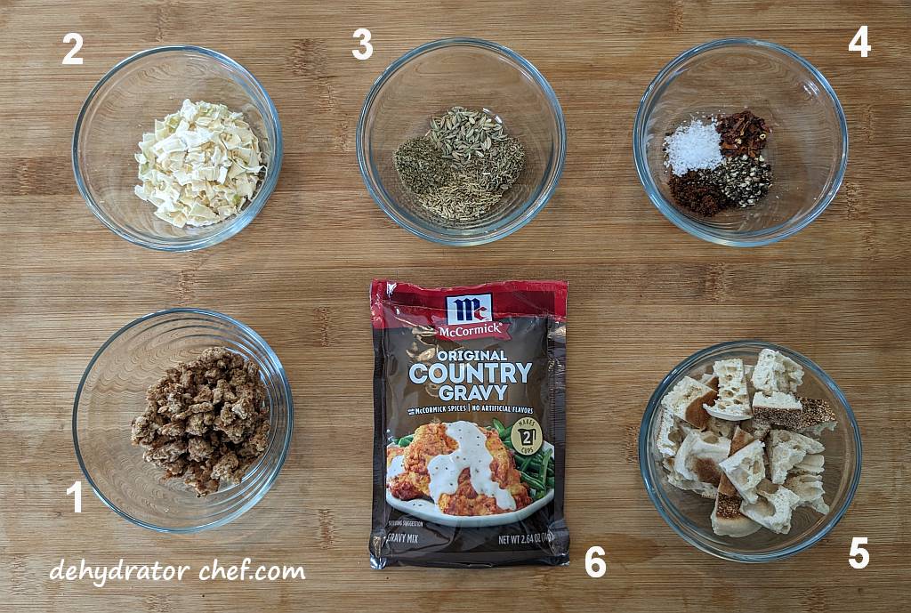 dehydrated biscuits and gravy ingredients | dehydrated biscuits and gravy ingredients | make your own dehydrated meals | making dehydrated meals for camping | homemade dehydrated meal recipes | make your own dehydrated camping food | homemade dehydrated camping meals | homemade dehydrated backpacking meals