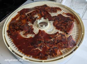 We're done with step 4, the chipotle peppers in adobo sauce have finished dehydrating.