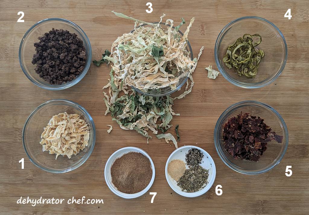 ground beef and cabbage dehydrated ingredients